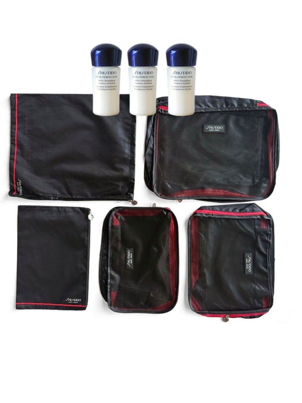 Shiseido Vital Perfection Emulsion Enriched & 5 PC Travel Luggage Organizer Set